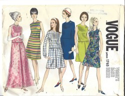 1765 1960s VOG 2 PC DRESS SLVS OR NOT LENGTHS PATTERN 14 34